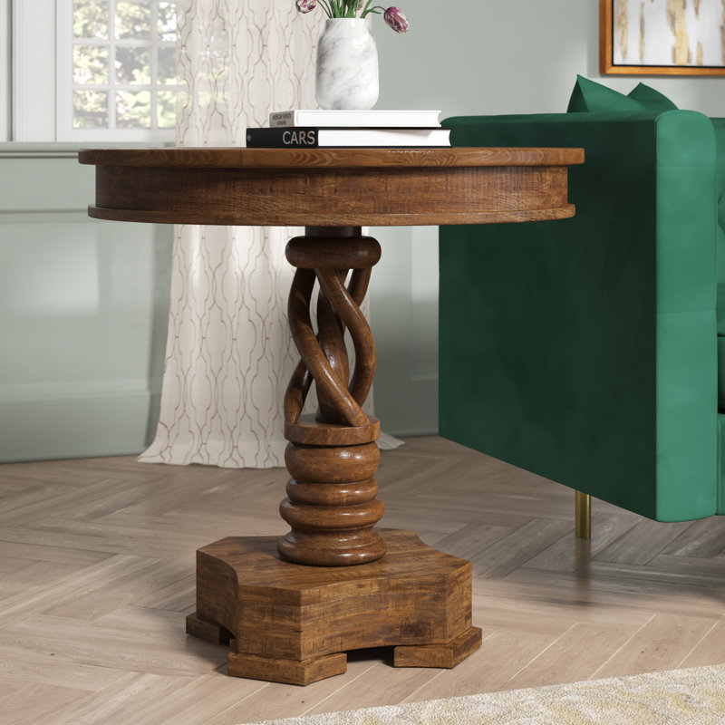 Bloomsbury Market Wildomar Solid Wood Pedestal End Table & Reviews